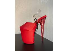 Красная защита на тройки кожаная